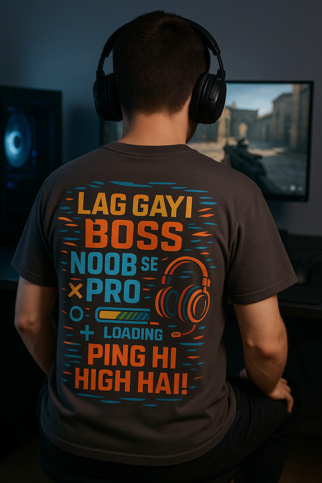 Lag Gayi Boss Ping High Hai T-Shirt - Funny Gamer Tee